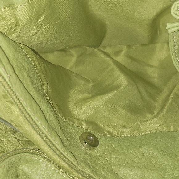 NWOT Treviso Light Olive/lime Green Shoulder Bag With Twisted Straps - Picture 4 of 7